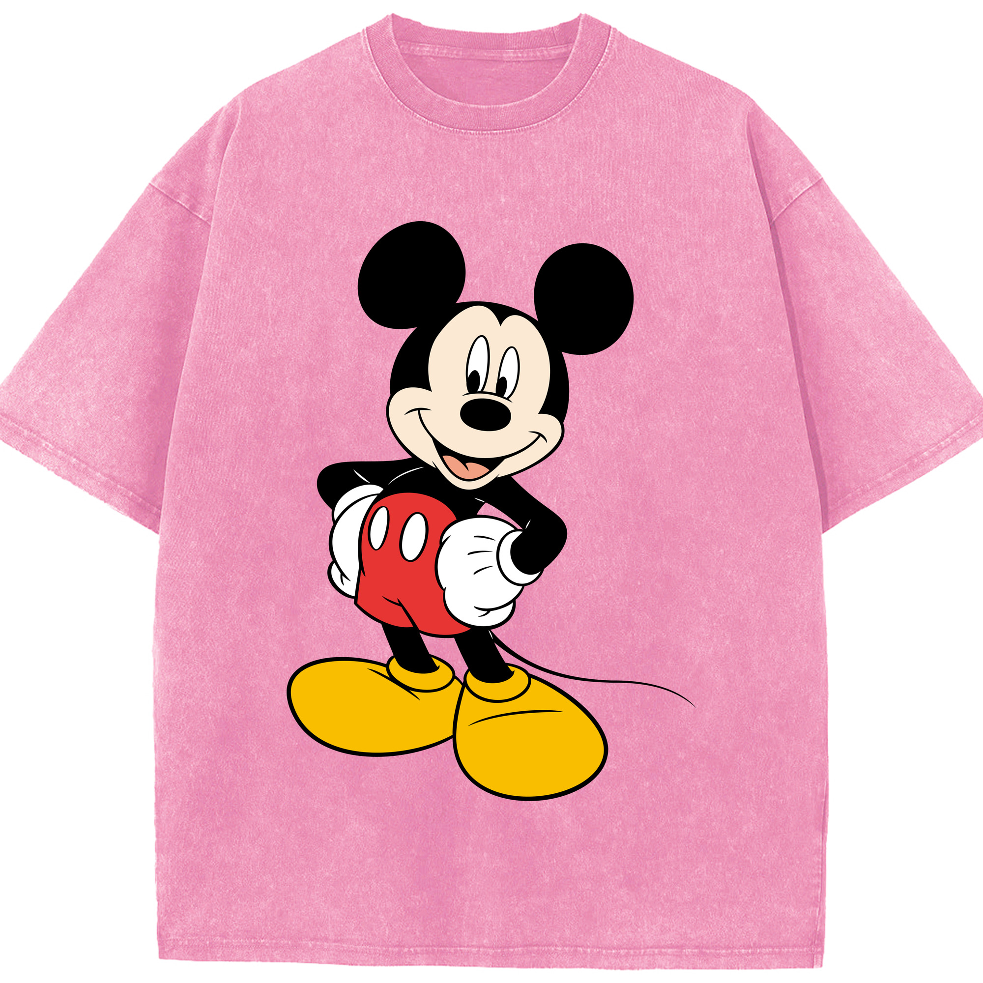 （画像用） ミッキーマウス Mickey Mouse 綿100% ヴィンテージ風 半袖Tシャツ（フロントプリント）